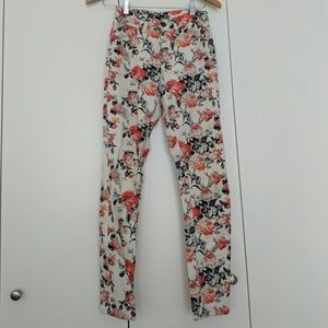 Urban Outfitters floral skinny jeans, high waist